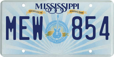 MS license plate MEW854
