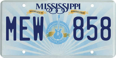 MS license plate MEW858