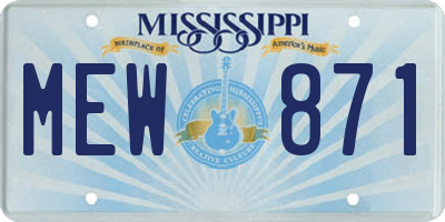 MS license plate MEW871