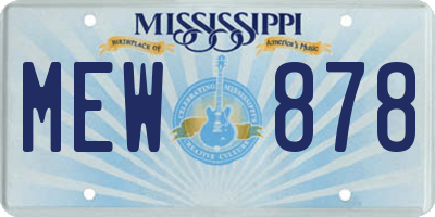 MS license plate MEW878