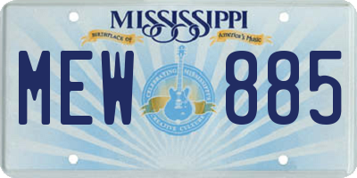 MS license plate MEW885