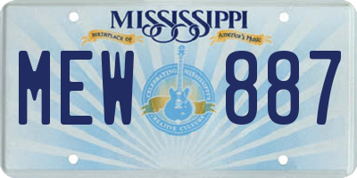 MS license plate MEW887