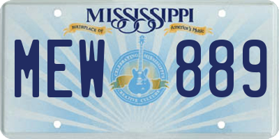 MS license plate MEW889