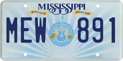 MS license plate MEW891