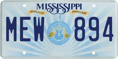 MS license plate MEW894