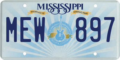 MS license plate MEW897