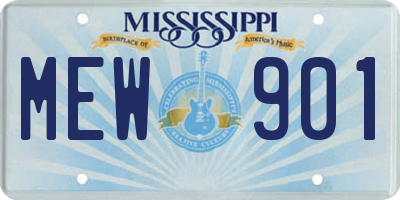 MS license plate MEW901