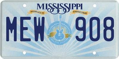 MS license plate MEW908