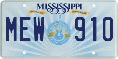 MS license plate MEW910