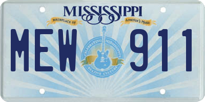 MS license plate MEW911