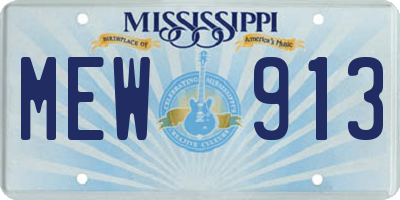 MS license plate MEW913