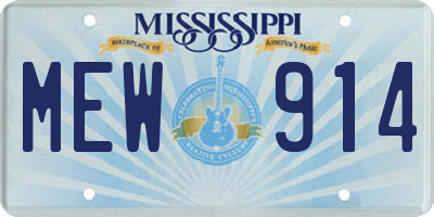 MS license plate MEW914