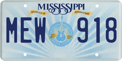 MS license plate MEW918