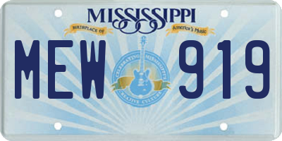MS license plate MEW919