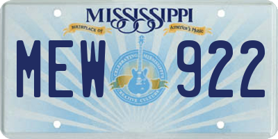 MS license plate MEW922