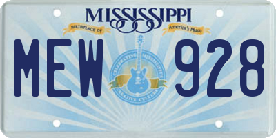 MS license plate MEW928