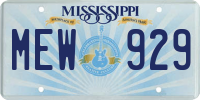 MS license plate MEW929