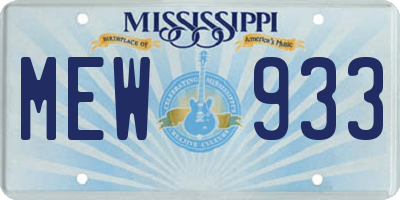 MS license plate MEW933