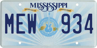 MS license plate MEW934