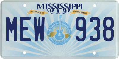 MS license plate MEW938