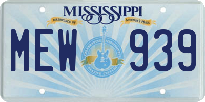 MS license plate MEW939