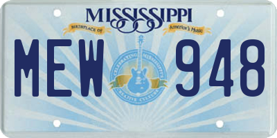 MS license plate MEW948