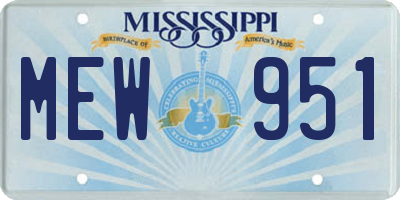 MS license plate MEW951