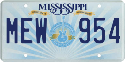 MS license plate MEW954