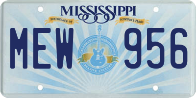 MS license plate MEW956