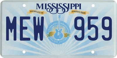 MS license plate MEW959