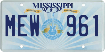 MS license plate MEW961