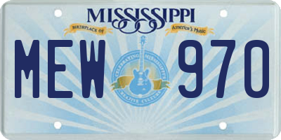 MS license plate MEW970