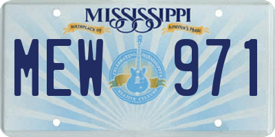 MS license plate MEW971