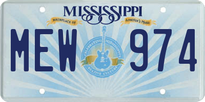MS license plate MEW974