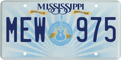 MS license plate MEW975