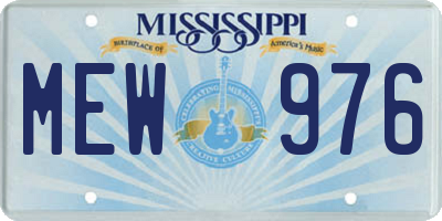 MS license plate MEW976