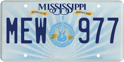 MS license plate MEW977