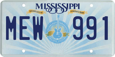 MS license plate MEW991