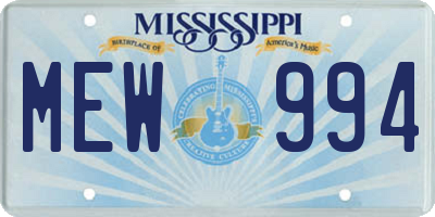 MS license plate MEW994