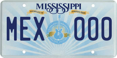 MS license plate MEX000