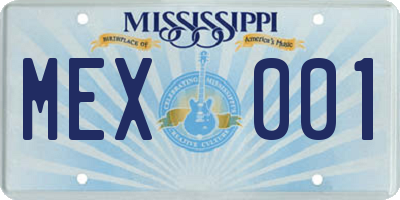 MS license plate MEX001