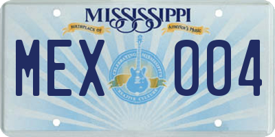 MS license plate MEX004
