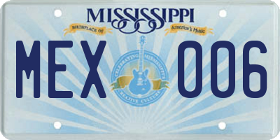 MS license plate MEX006