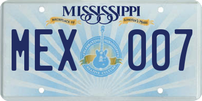 MS license plate MEX007
