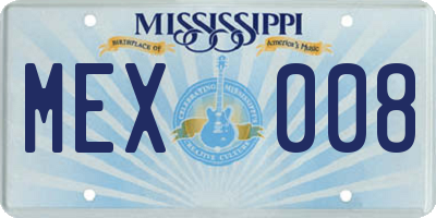MS license plate MEX008