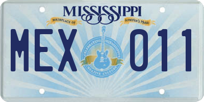 MS license plate MEX011