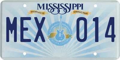 MS license plate MEX014
