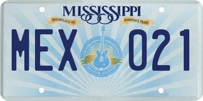 MS license plate MEX021