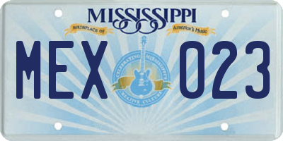 MS license plate MEX023