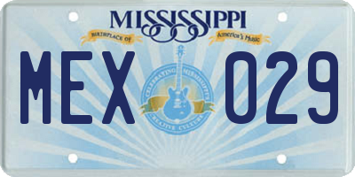 MS license plate MEX029